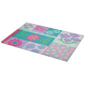 Lebendiges blühendes Blumendesign Schneidebrett (Ecke)