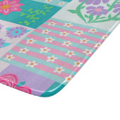 Lebendiges blühendes Blumendesign Schneidebrett (Ecke)
