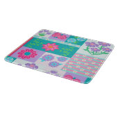 Lebendiges blühendes Blumendesign Schneidebrett (Ecke)