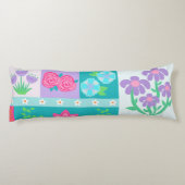 Lebendiges blühendes Blumendesign Seitenschläferkissen (Rückseite)
