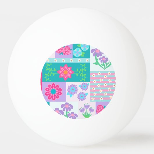 Lebendiges blühendes Blumendesign Tischtennisball (Vorderseite)