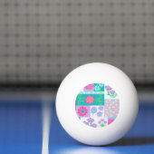 Lebendiges blühendes Blumendesign Tischtennisball (Netto)