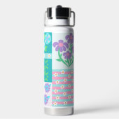 Lebendiges blühendes Blumendesign Trinkflasche (Hinten)