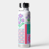 Lebendiges blühendes Blumendesign Trinkflasche (rechts)