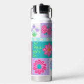 Lebendiges blühendes Blumendesign Trinkflasche (Vorderseite)