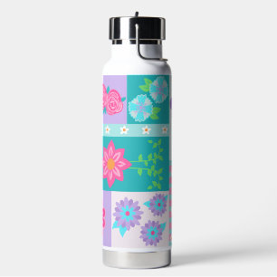 Lebendiges blühendes Blumendesign Trinkflasche