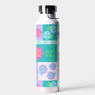 Lebendiges blühendes Blumendesign Trinkflasche