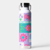Lebendiges blühendes Blumendesign Trinkflasche (Vorne)