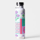 Lebendiges blühendes Blumendesign Trinkflasche (Rechts)