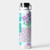 Lebendiges blühendes Blumendesign Trinkflasche (Rückseite)