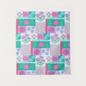 Lebendiges blühendes Blumendesign Wandteppich (Vorderseite)