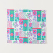 Lebendiges blühendes Blumendesign Wandteppich (Vorderseite (Horizontal))