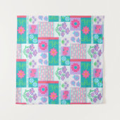 Lebendiges blühendes Blumendesign Wandteppich (Vorderseite (Horizontal))