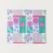 Lebendiges blühendes Blumendesign Wandteppich (Vorderseite (Horizontal))
