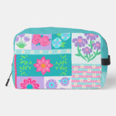Lebendiges blühendes Blumendesign Waschbeutel (Rückseite)