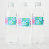 Lebendiges blühendes Blumendesign Wasserflaschenetikett (Flaschen)