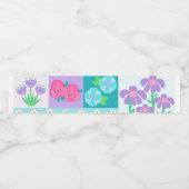 Lebendiges blühendes Blumendesign Wasserflaschenetikett (Einzelnes Label)