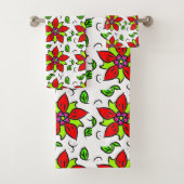 Lebendiges Blumendesign Badhandtuch Set (Insitu)