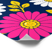 Lebendiges Blumendesign mit Gänseblümchen und gold Poster (Ecke)