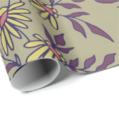 Lebendiges Blumendesign mit gelben Gänseblümchen Geschenkpapier (Rolleneckpunkt)