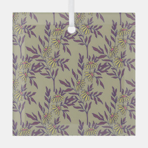 Lebendiges Blumendesign mit gelben Gänseblümchen Ornament Aus Glas