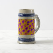 Lebendiges Blumenmuster Bierglas (VorderseiteRechts)