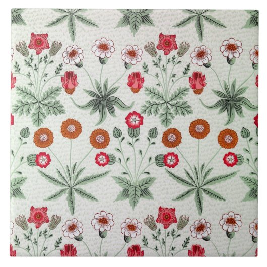 Lebendiges Blumenmuster bunte Blumen Fliese (Vorderseite)