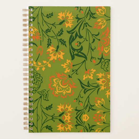 Lebendiges Blumenmuster: Gelbe und Orangefarbene B Planer (Vorderseite)
