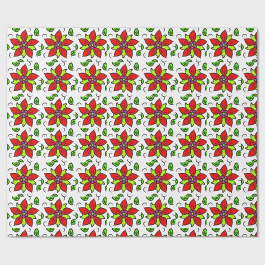 Lebendiges Blumenmuster Geschenkpapier (Flach)