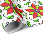 Lebendiges Blumenmuster Geschenkpapier (Rolleneckpunkt)