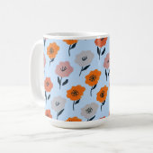 Lebendiges Blumenmuster Kaffeetasse (Vorderseite Links)