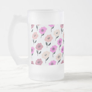 Lebendiges Blumenmuster Mattglas Bierglas