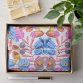 Lebendiges Blumenmuster mit Rosa Seidenpapier (Geschenk)