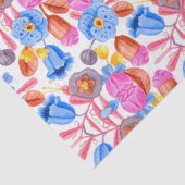 Lebendiges Blumenmuster mit Rosa Seidenpapier (Detail)