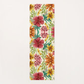 Lebendiges Blumenmuster mit Rot Yogamatte (Vorderseite)