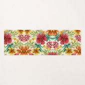 Lebendiges Blumenmuster mit Rot Yogamatte (Vorderseite (Horizontal))