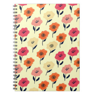 Lebendiges Blumenmuster Notizblock