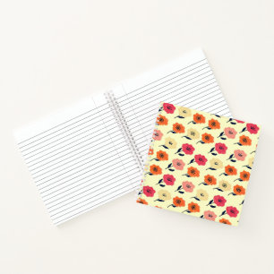 Lebendiges Blumenmuster Notizblock