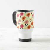 Lebendiges Blumenmuster Reisebecher (Vorderseite Links)