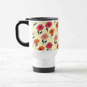 Lebendiges Blumenmuster Reisebecher
