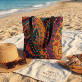 Lebendiges Bohemian-Paisley Tasche