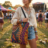 Lebendiges Bohemian-Paisley Tasche