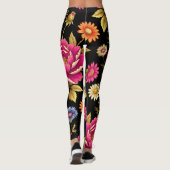 Lebendiges Boho-Blumen-Botanik-Muster   Leggings (Rückseite)
