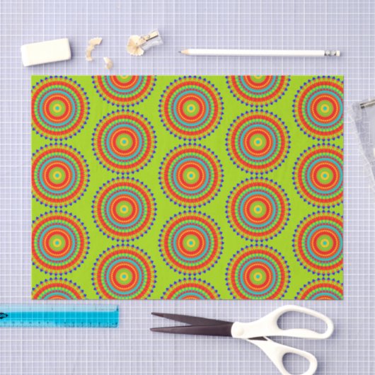 Lebendiges Boho-Konzentrisches Mandala-Muster Seidenpapier (Handwerk)