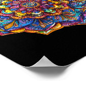 Lebendiges Boho-Mandala-Meditations-Chakra-Muster Poster (Ecke)
