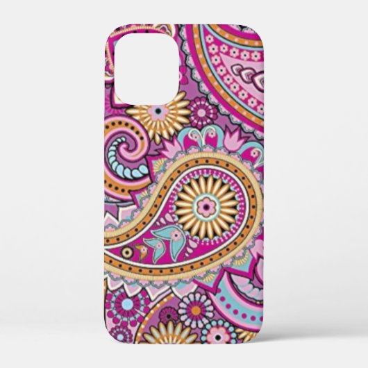 Lebendiges Boho-Paisley-Blumenmuster | Farbige Kun Case-Mate iPhone Hülle (Rückseite)