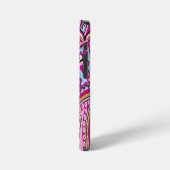 Lebendiges Boho-Paisley-Blumenmuster | Farbige Kun iPhone Hülle (Linke Seite)