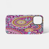 Lebendiges Boho-Paisley-Blumenmuster | Farbige Kun iPhone Hülle (Rückseite (Horizontal))