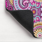 Lebendiges Boho-Paisley-Blumenmuster | Farbige Kun Mousepad (Ecke)