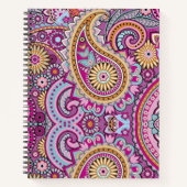 Lebendiges Boho-Paisley-Blumenmuster | Farbige Kun Notizblock (Vorderseite)